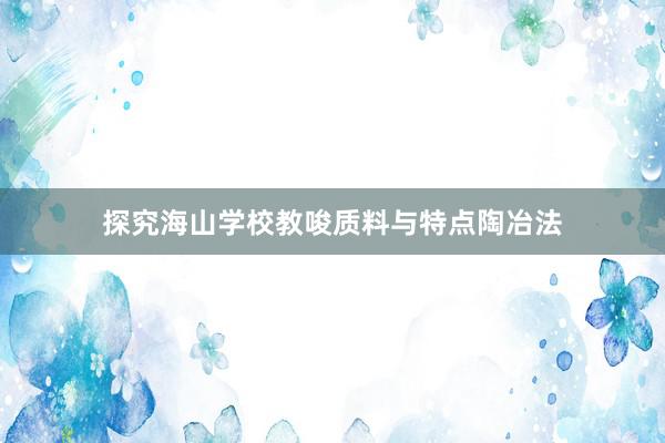 探究海山学校教唆质料与特点陶冶法